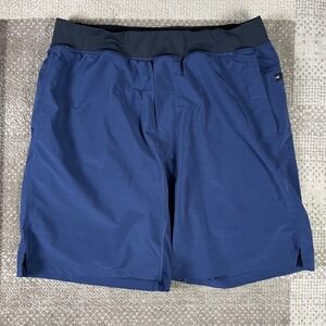 Fabletics Men Navy Blue Athletic Training Shorts Pockets Size Large 33X9